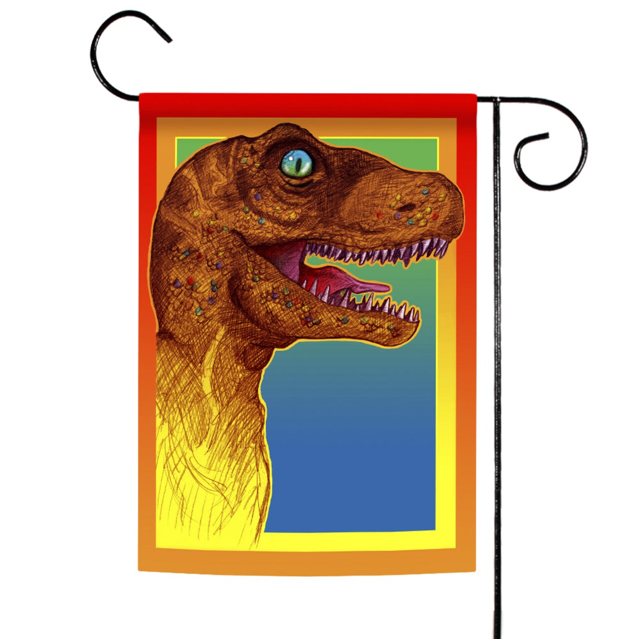 Rockin&#x27; Dinosaur Decorative Dinosaur Flag